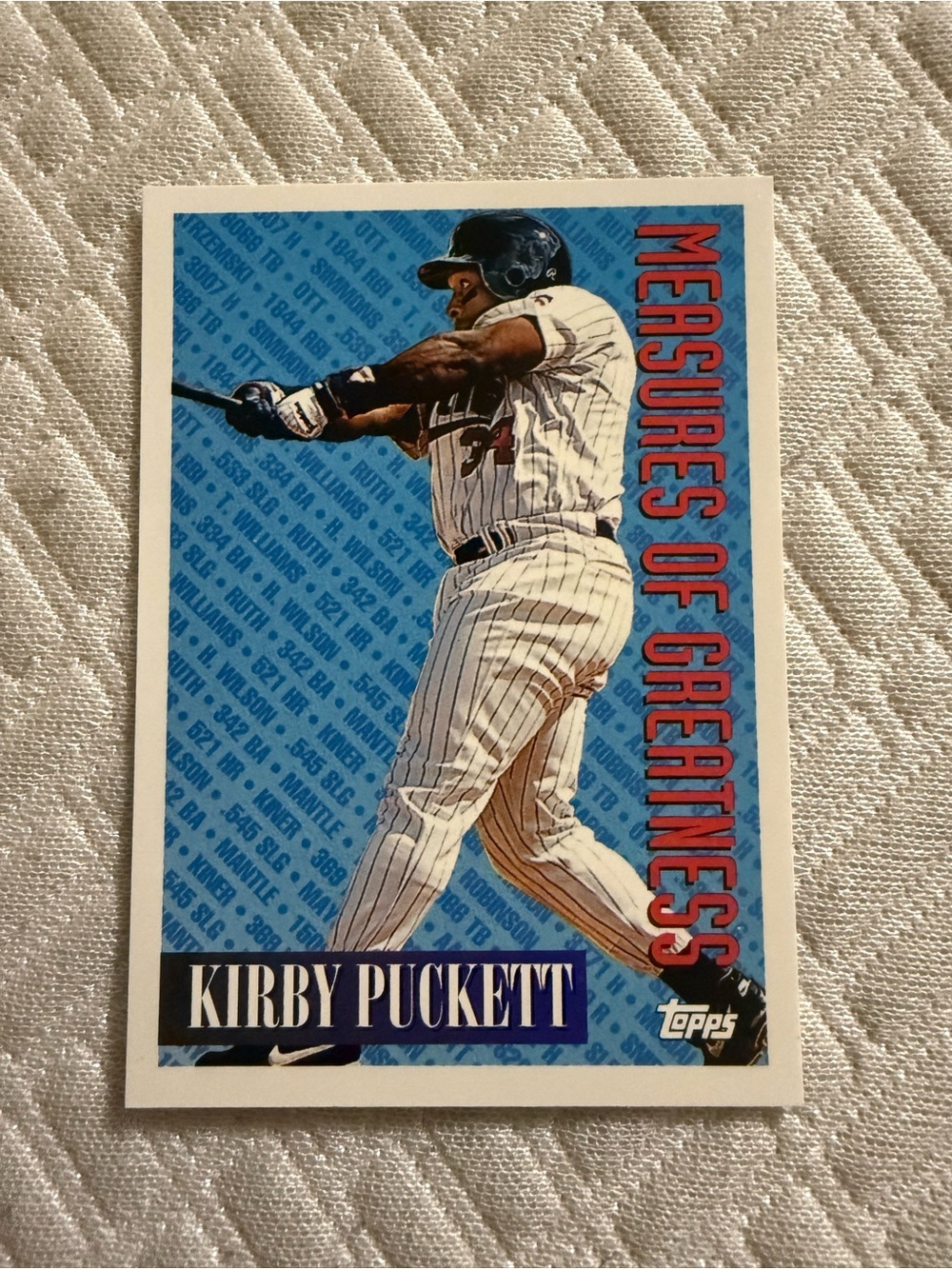 Topps Kirby Puckett Baseball Card - Blue/Red/White
